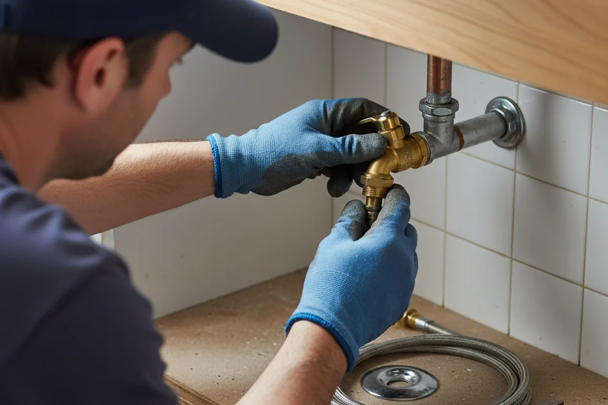 Shutoff valve and fitting work during Well Pump Repair in Houston